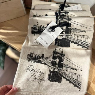 Roebling Bridge Natural Flour Sack Kitchen Towel