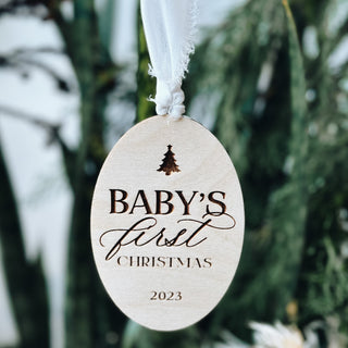 Baby's First Christmas Wood Ornament