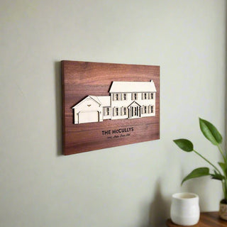 Personalized Layered House Hard Wood Sign