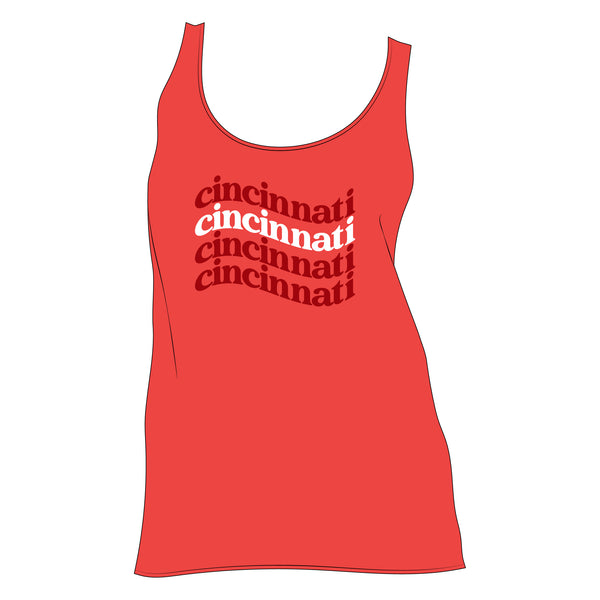 Cincinnati Reds Women's Tank Top - Heathered Red