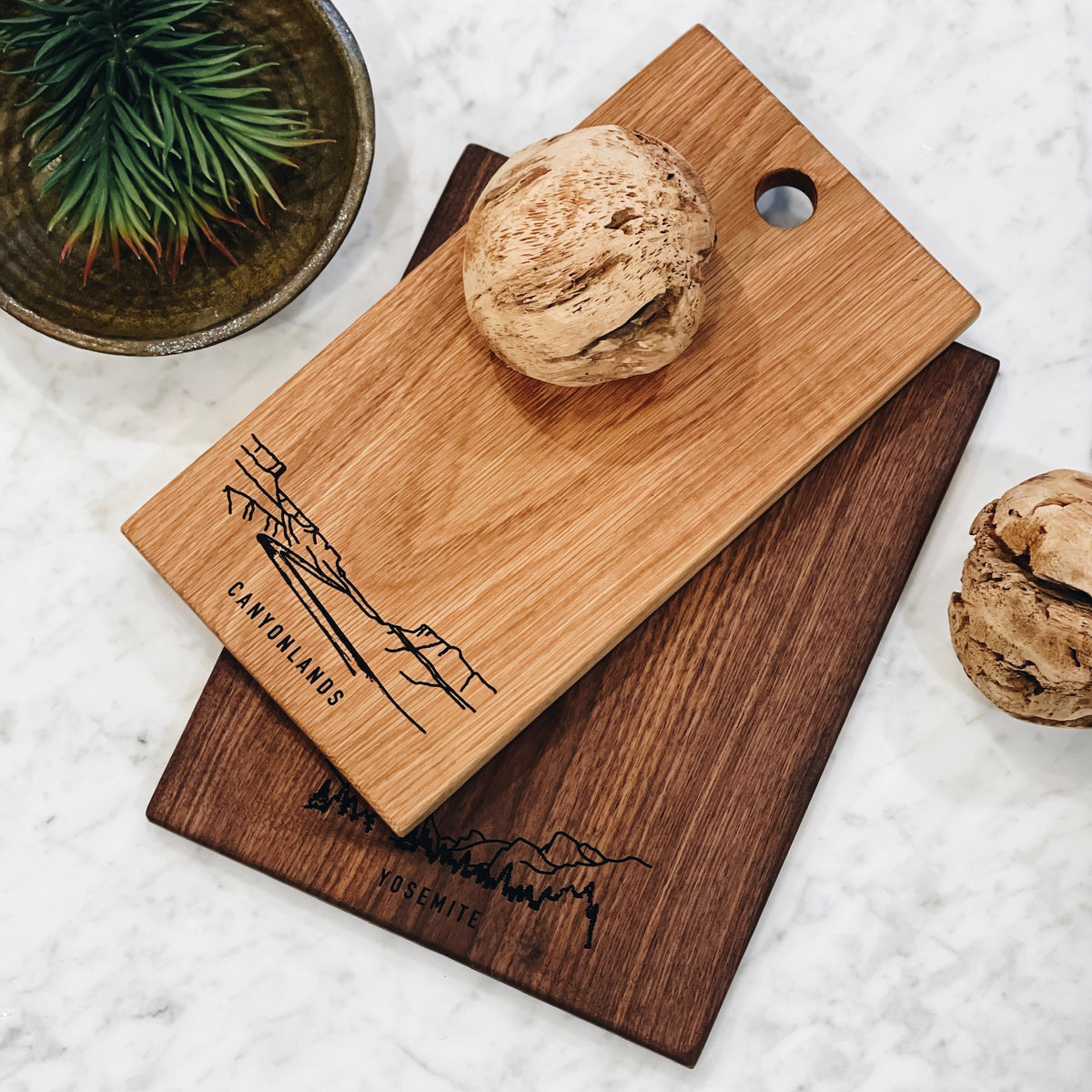 Custom Walnut Engraved Cutting Board - Forest Decor