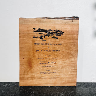 Personalized Live Edge Wood Wedding Invitation