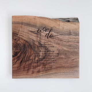 Personalized Live Edge Wood Wedding Invitation